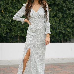 morning lavender francine floral v-neck maxi dress